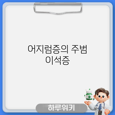 어지럼증의 주범? 이석증