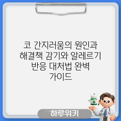 코 간지러움의 원인과 해결책: 감기와 알레르기 반응 대처법 완벽 가이드