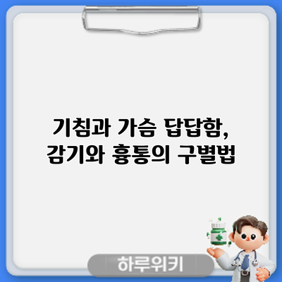 기침과 가슴 답답함, 감기와 흉통의 구별법