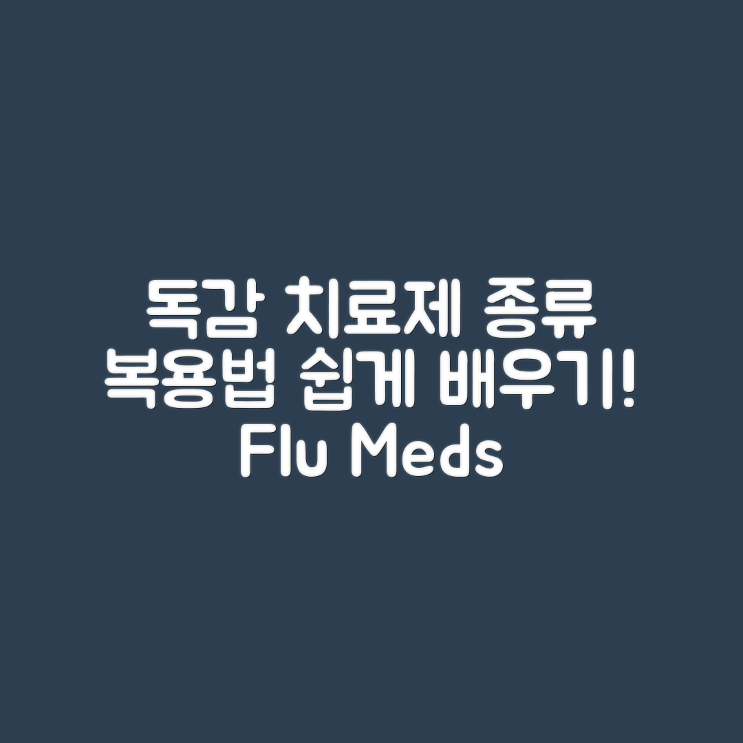 독감 치료제 종류와 복용법, 누구나 쉽게 이해하기