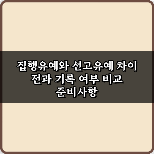 3분 핵심! 집행유예와 선고유예 차이 전과 기록 여부 비교 가이드