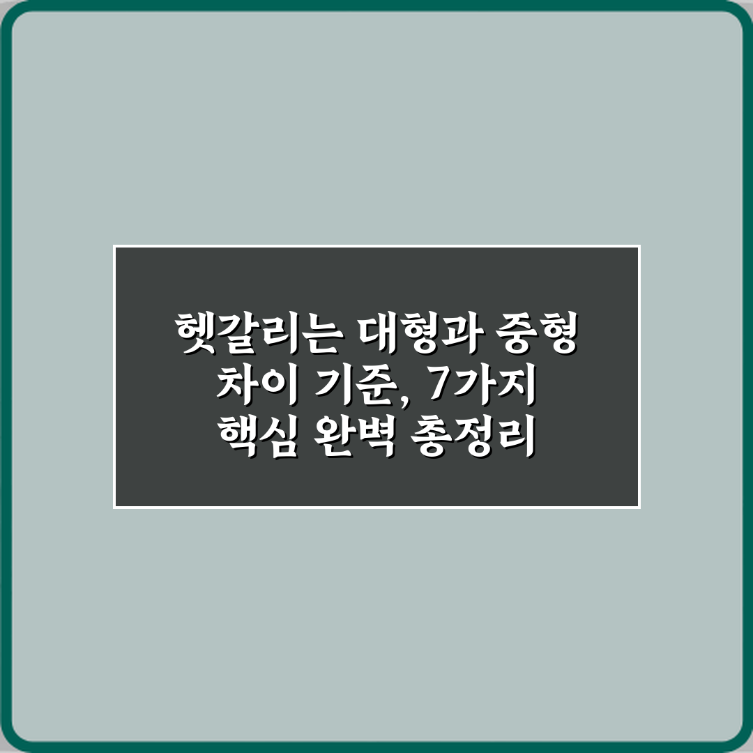 헷갈리는 대형과 중형 차이 기준, 7가지 핵심 완벽 총정리