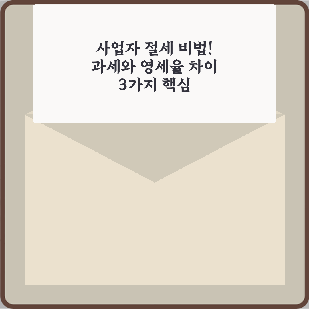 사업자 절세 비법! 과세와 영세율 차이 3가지 핵심