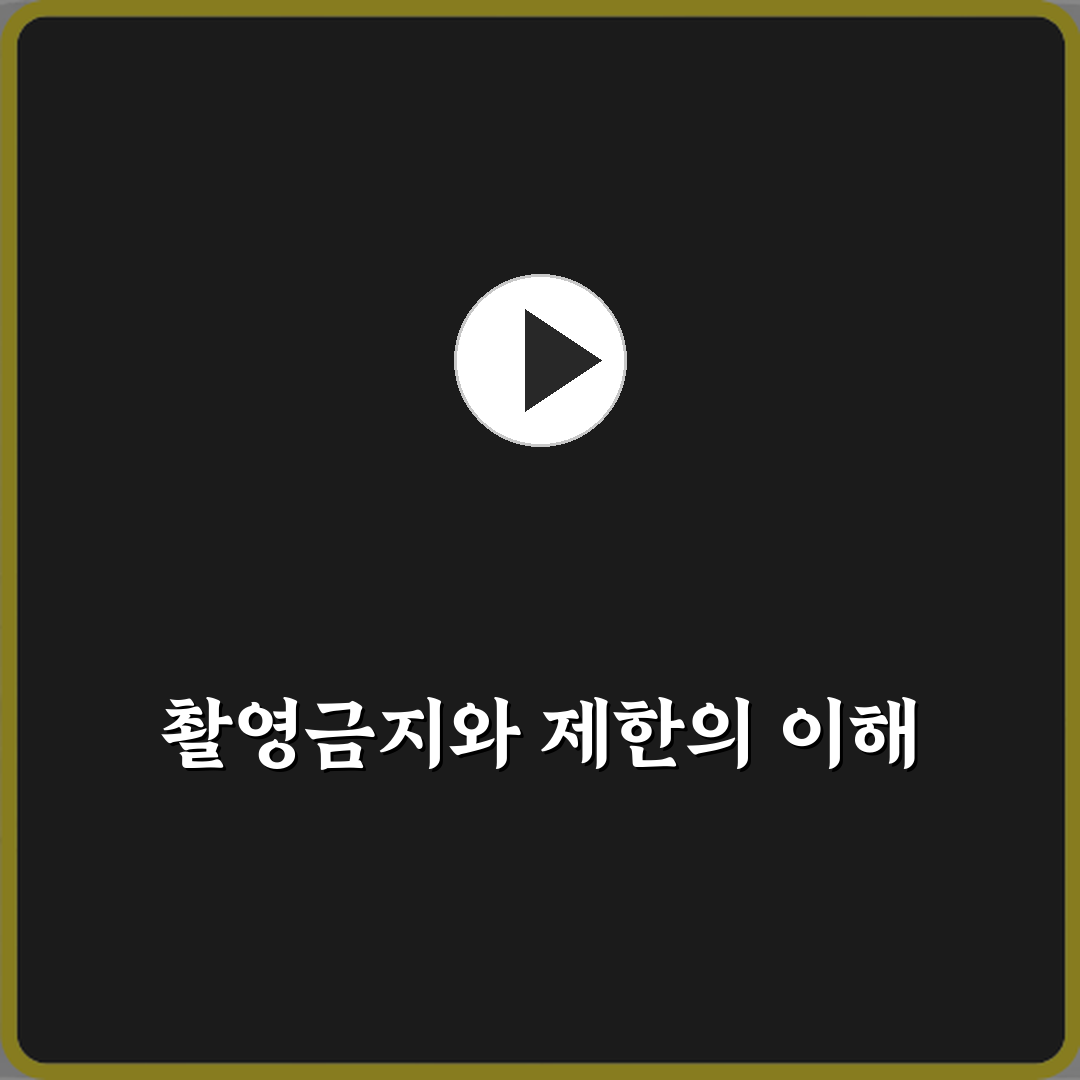 촬영금지와 촬영제한 차이 체험기, 직접 겪어보니 달랐어요